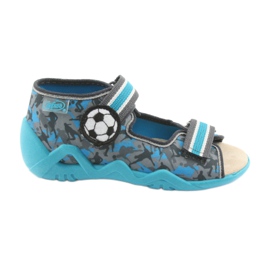 Befado gelbe Kinderschuhe 350P001 blau grau