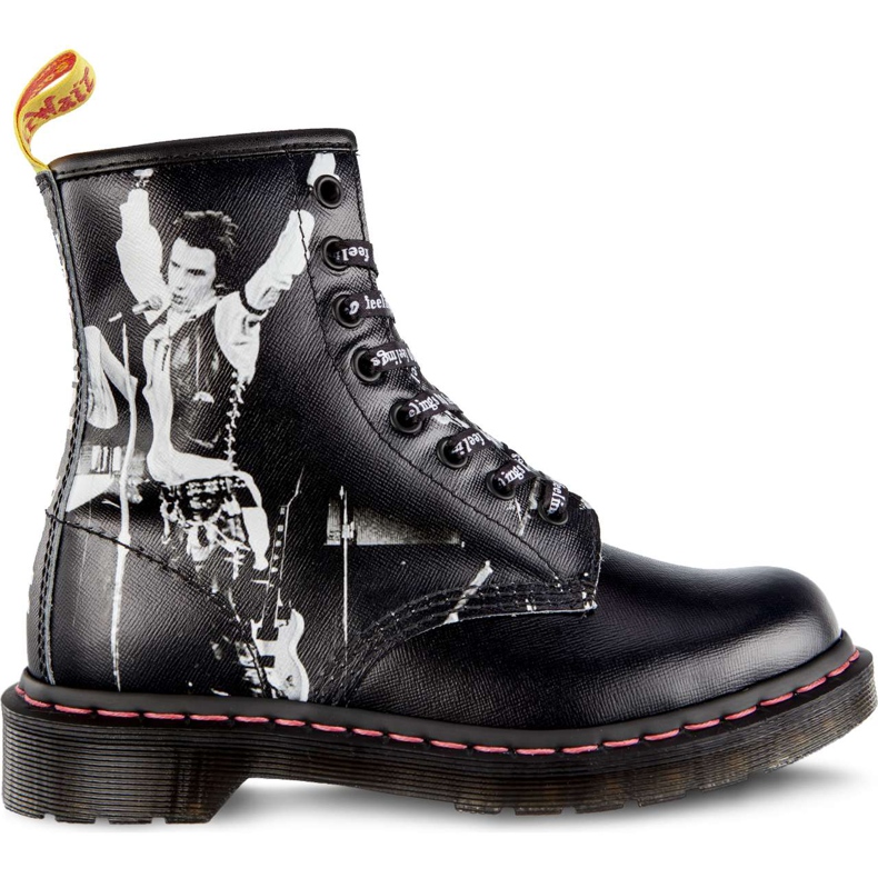 Dr. Martens 1460 Sex Pistols Vicious Black Sex Pistols Rückhandstrohkorn schwarz