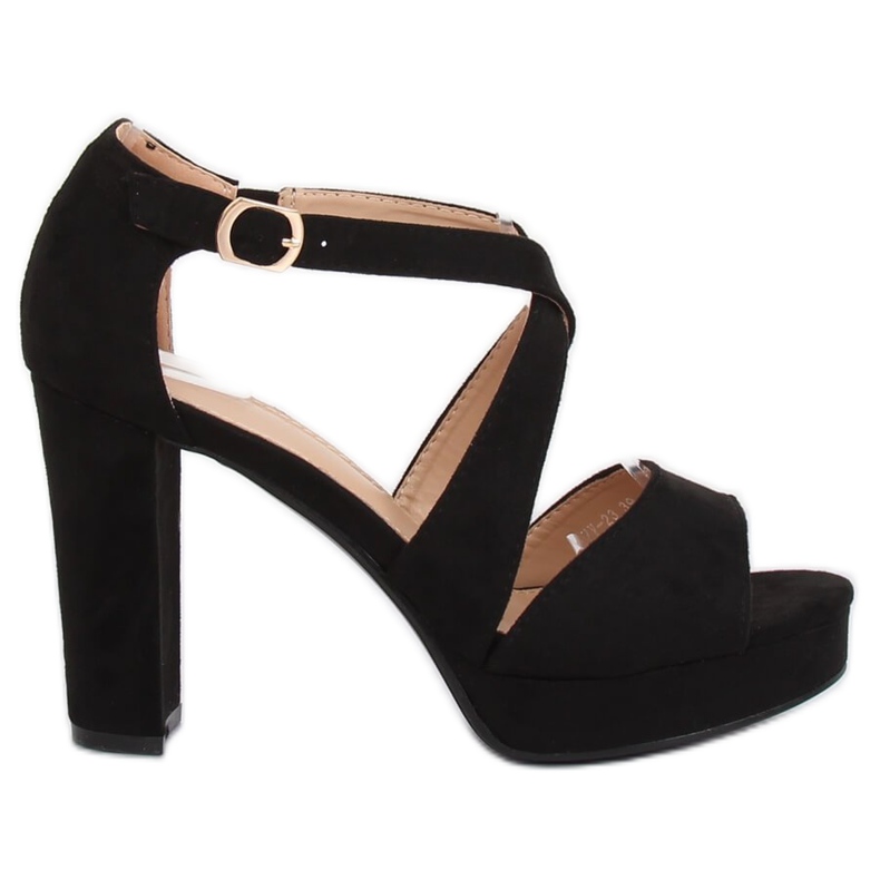 Schwarze VV-23 Schwarze Plateau-Sandalen