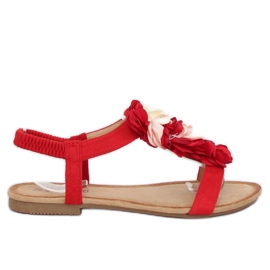 Sandalen mit Blumen rot 218-174 Rot