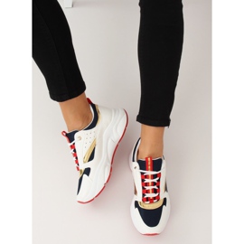 Mehrfarbensportschuhe BK008-47 WHITE / BLUE II-GAT weiß navy blau