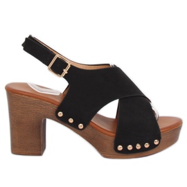 Sandalen ala Clogs schwarz D-131 Black