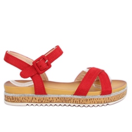 Rote Damensandalen Y1521 Rot