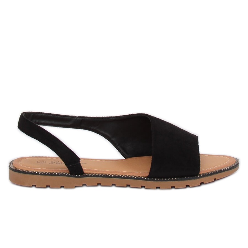 Schwarze asymmetrische Damensandalen 982 Black