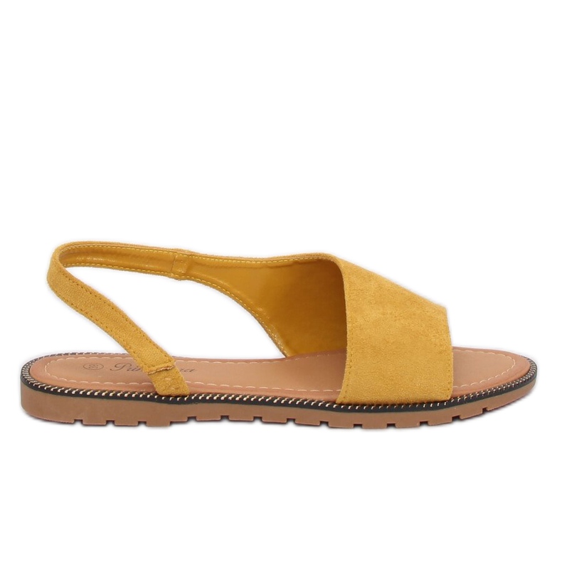 Gelbe asymmetrische Damensandalen 982 Gelb