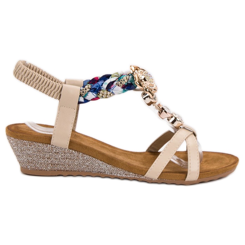 SHELOVET Sandalen mit Ornamenten braun