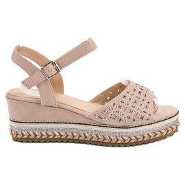 Groto Gogo Wildledersandalen mit Zirkonia braun