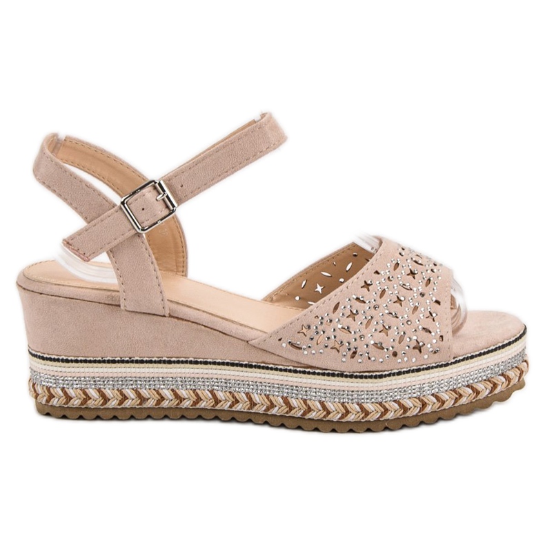 Groto Gogo Wildledersandalen mit Zirkonia braun