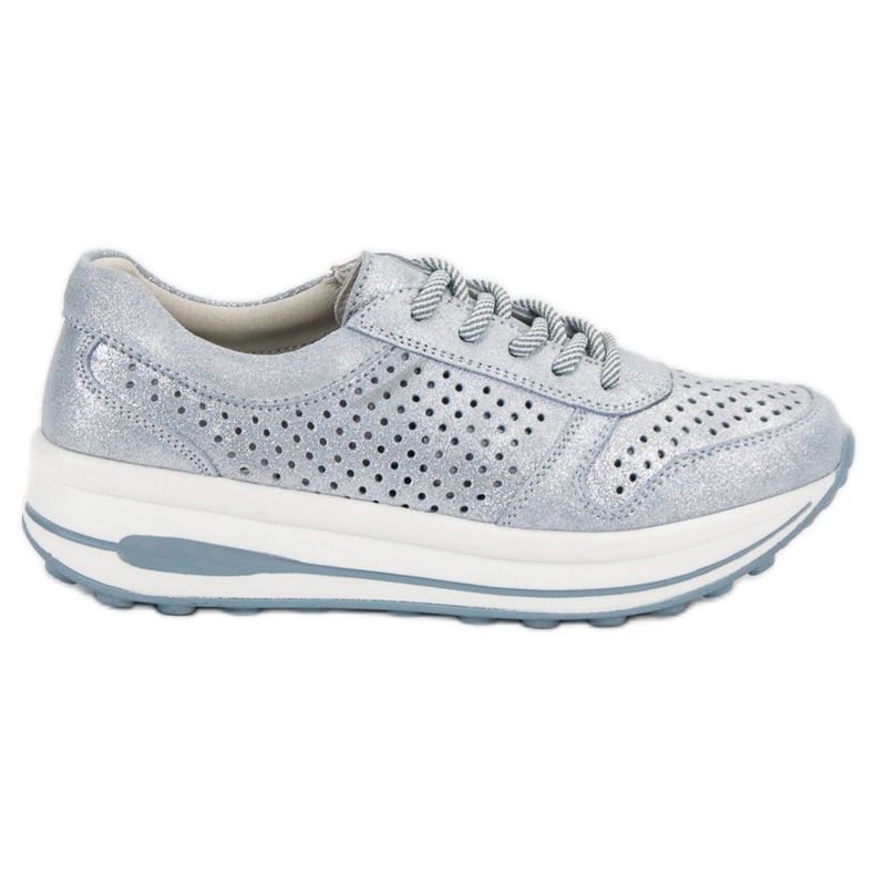 Filippo Brokatschuhe aus Leder blau