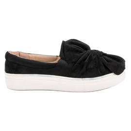 Wildlederslipper mit VICES-Schleife schwarz