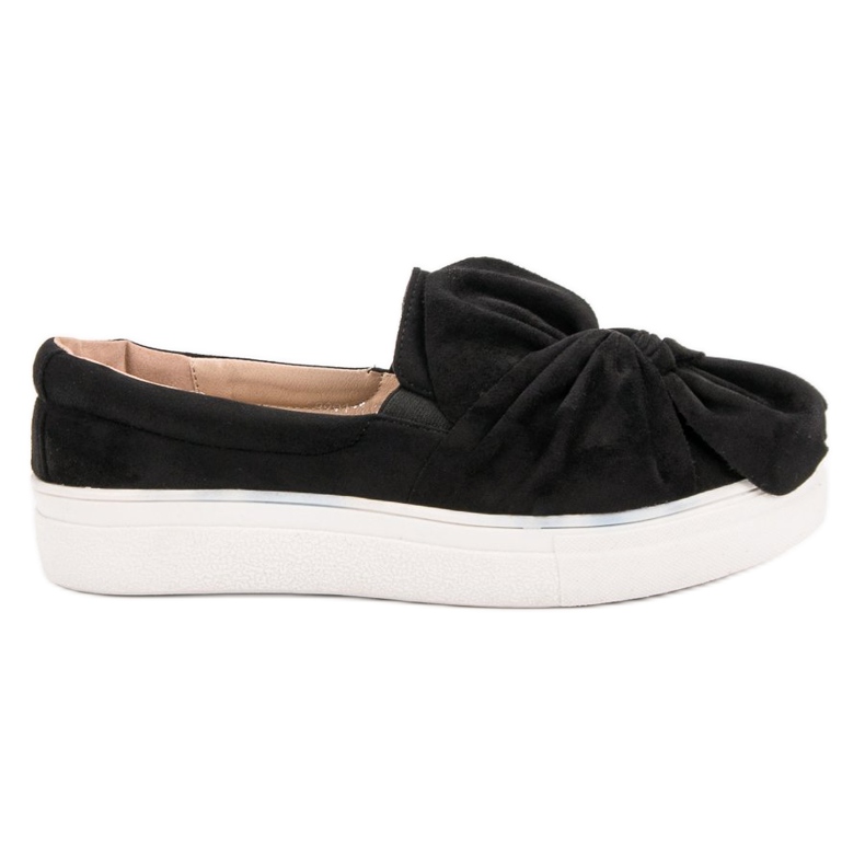 Wildlederslipper mit VICES-Schleife schwarz