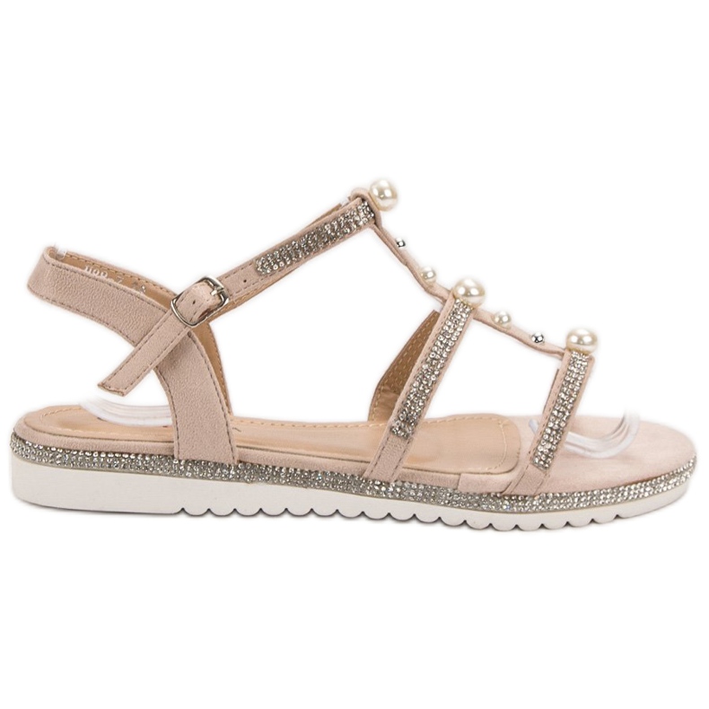 GUAPISSIMA Sandalen mit Perlen rosa