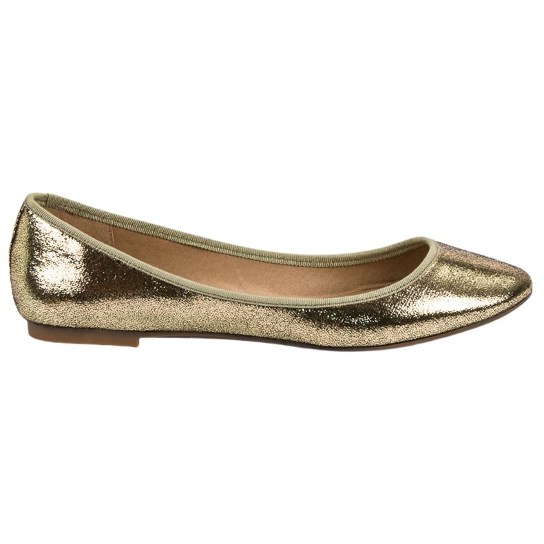 SHELOVET Glänzende Ballerinas golden