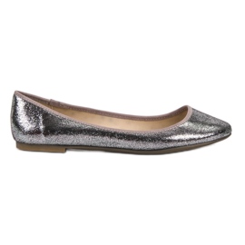 SHELOVET Silberne Ballerinas grau