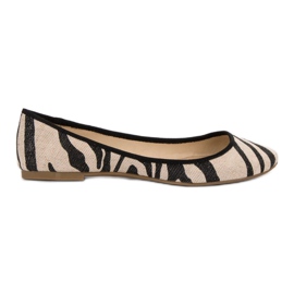 SHELOVET Ballerina mit Animal-Print braun
