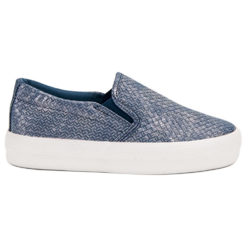 SHELOVET Blaue Slip-On-Sneakers