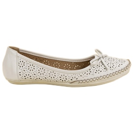 VICES weiße durchbrochene Ballerinas