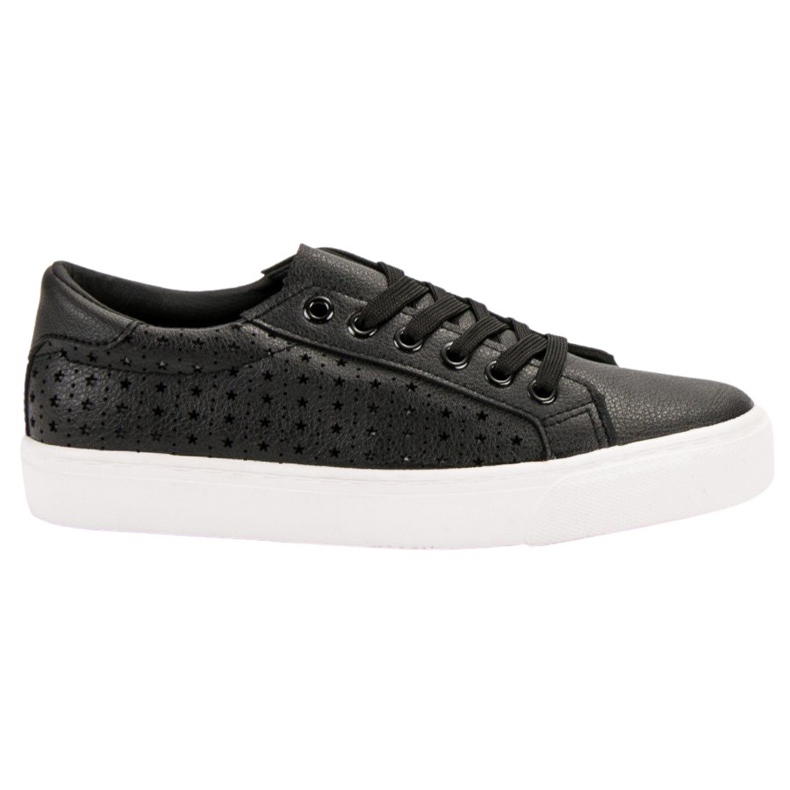 J. Star Durchbrochene schwarze Turnschuhe