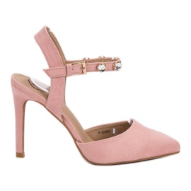 Kylie High Heels mit freiliegendem Absatz rosa