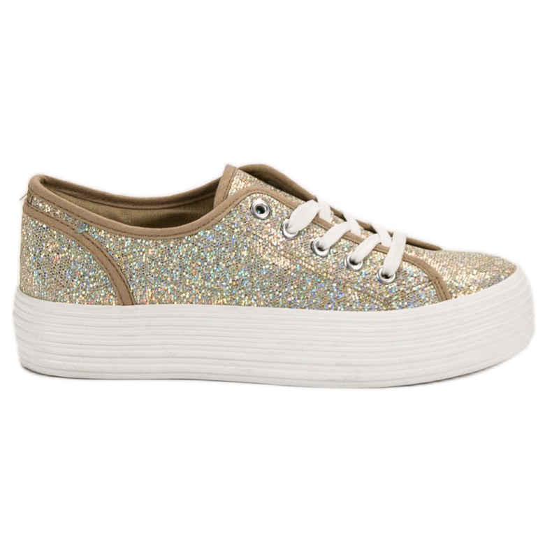 SHELOVET Sneakers mit Glitzer gelb