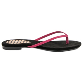 SHELOVET Klassische Flip-Flops schwarz rosa