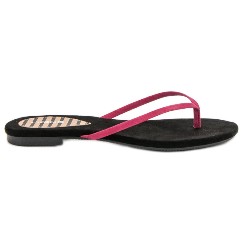 SHELOVET Klassische Flip-Flops schwarz rosa