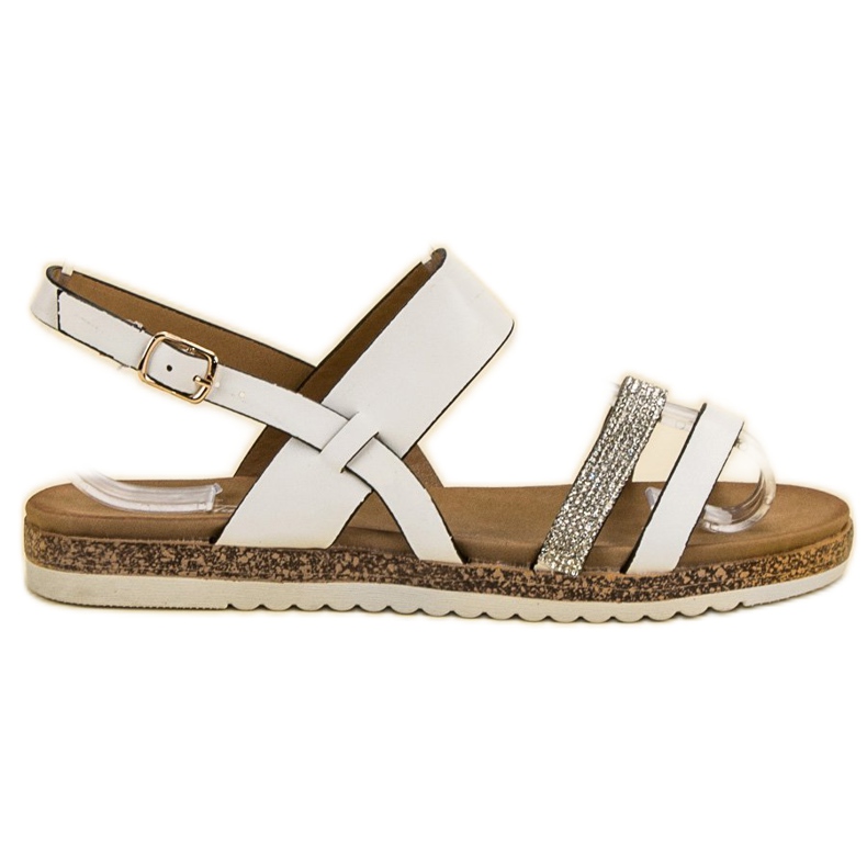 SHELOVET Sandalen mit Zirkonia weiß