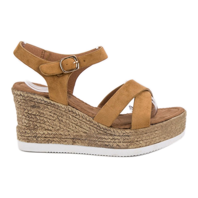 JESSY ROSS Sandalen aus Wildleder in Camel braun