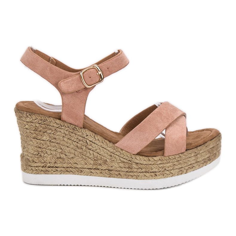 JESSY ROSS Sandalen aus gepudertem Wildleder rosa