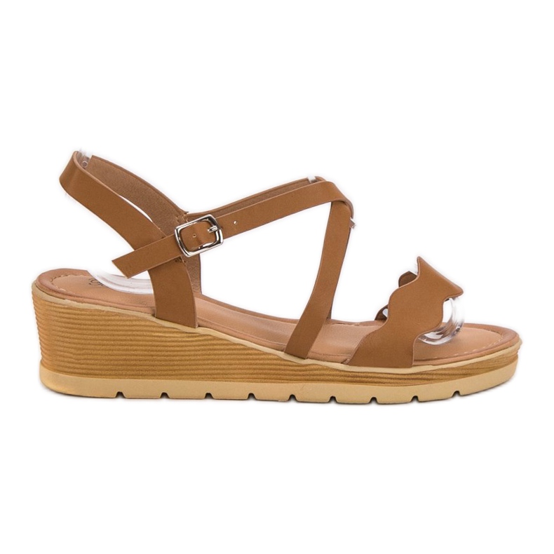Best Shoes Camel Keilsandalen braun