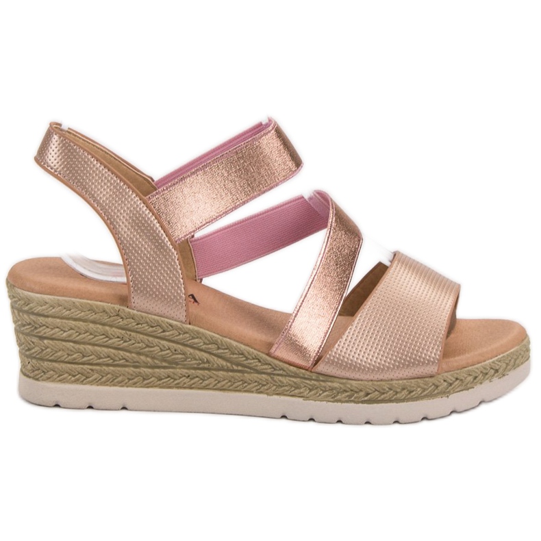SHELOVET Slip-on-Sandalen auf Keil rosa