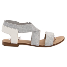 SHELOVET Elegante flache Sandalen grau