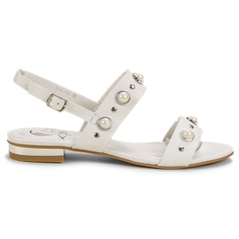 Kylie Bequeme flache Sandalen weiß