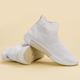 SHELOVET Slipper über dem Knöchel weiß