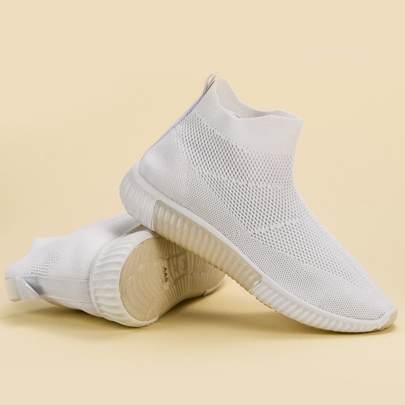 SHELOVET Slipper über dem Knöchel weiß