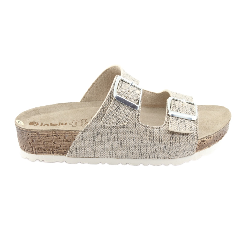 Beige Inblu NM013 Hausschuhe für Damen mit Silberpartikeln braun grau