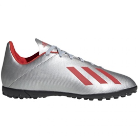 Adidas X 19.4 Tf Jr F35348 Fußballschuhe rot silber-