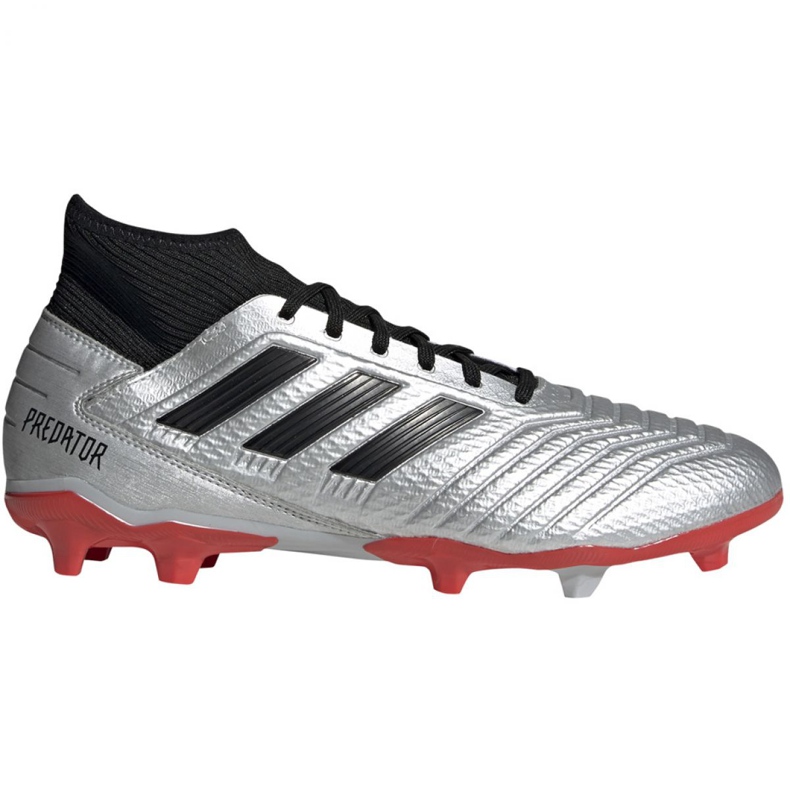Adidas Predator 19.3 Fg M F35595 Fußballschuhe rot silber-