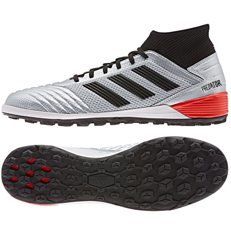 Adidas Predator 19.3 Tf M F35629 Fußballschuhe grau silber-