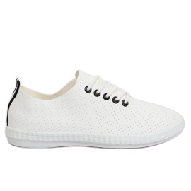 Schwarz-weiße Sneakers für Damen B111-17 WEISS / SCHWARZ