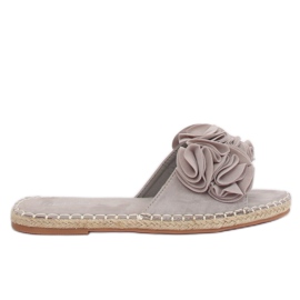 Grau Graue Hausschuhe für Damen L2777 Grau braun