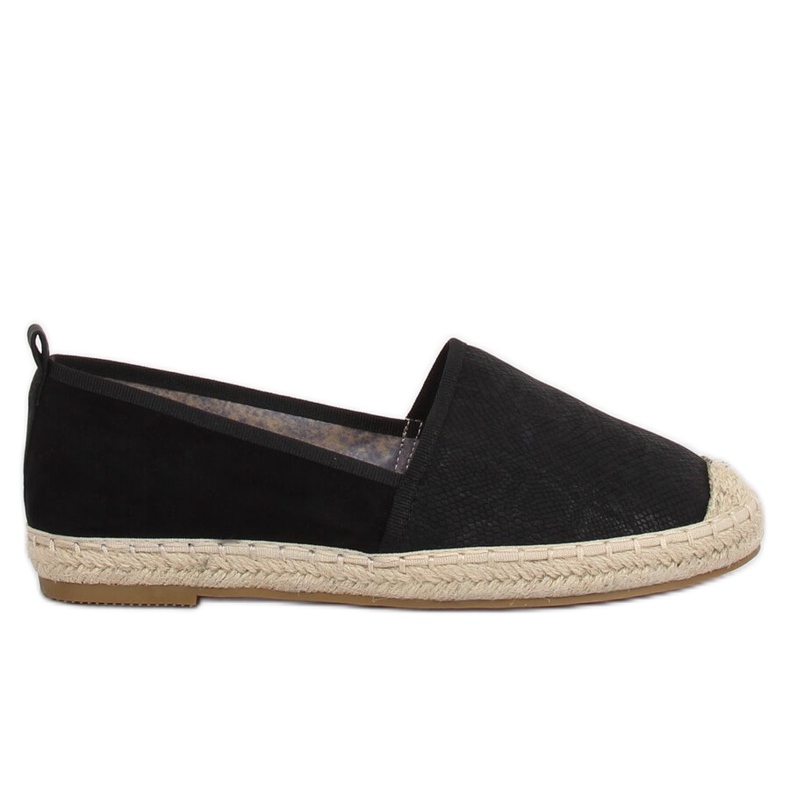 Schwarze Damen Espadrilles A629-ESP-1 Schwarz