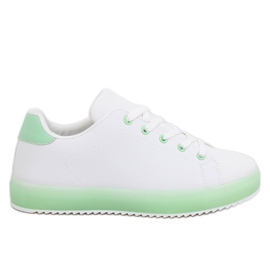 Weiße und grüne Sneakers für Damen 9118 Green