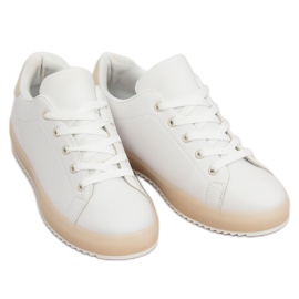 Weiß-beige Sneaker für Damen 9118 Beige braun