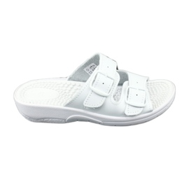 Bequeme, weiße Gesundheits-Fakir-Flip-Flops von Nadia