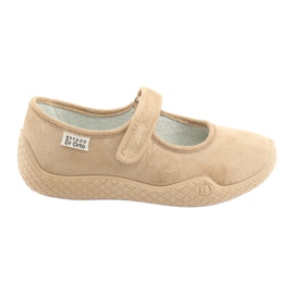 Dr.orto Befado Frauen Ballerinas Pu-Young 197D004 Beige Klettverschluss Silber-Einsatz