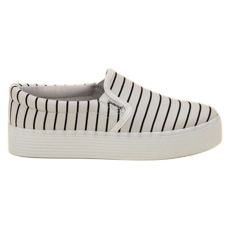 SHELOVET Weiß gestreifte Slipper