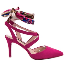 Milaya Stilettos mit einem Band gebunden rosa