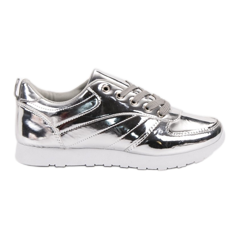 SHELOVET Lackierte Sportschuhe grau