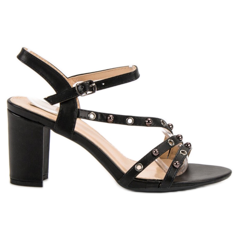 Jumex Sandalen an einer Bar schwarz